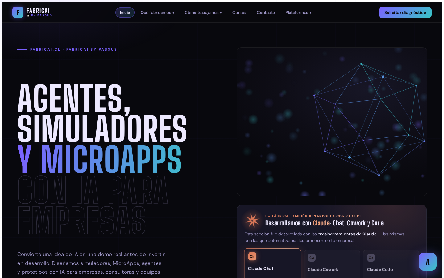 Captura de pantalla de FabricAI